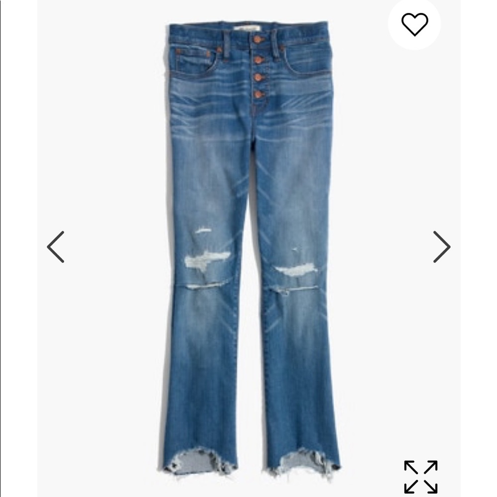 Madewell Cali Cropped Bootcut Distressed Jeans